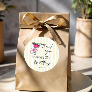 Tini bit older handrawn retro birthday favour classic round sticker