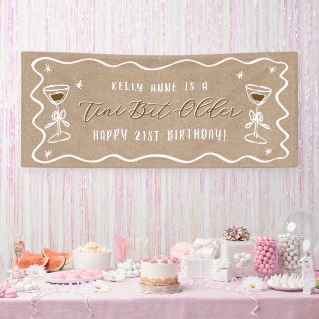 'Tini Bit Older Kraft Coloured Birthday Banner (Party)