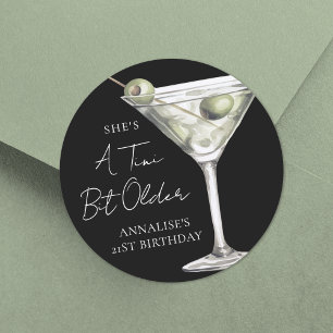 Tini Bit Older Martini Birthday Classic Round Sticker