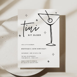 TIni Bit Older Martini Birthday Invitation