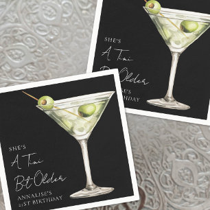 Tini Bit Older Martini Birthday Napkin