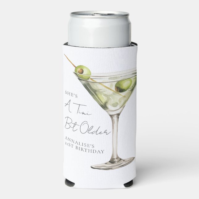 Tini Bit Older Martini Birthday Party Seltzer Can Cooler (Seltzer Front)