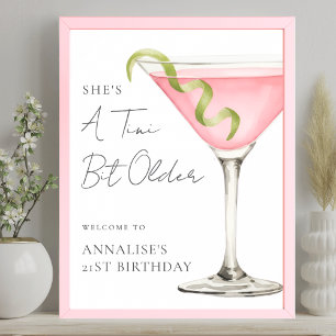 Tini Bit Older Martini Birthday Party Welcome Sign