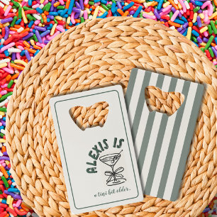 Tini Bit Older Martini Birthday Sage Stripe Custom