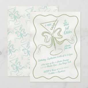 Tini bit older Martini Bow Funky Birthday Invitation