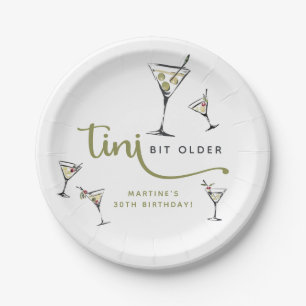 'Tini Bit Older' Martini Cocktail Adult Birthday Paper Plate