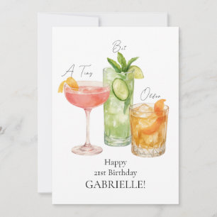 Tini Bit Older Martini Happy 21st Birthday Card