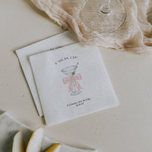 Tini Bit Older Martini Themed Birthday Napkin