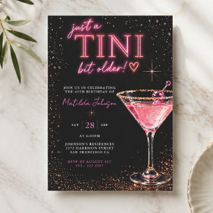 Tini Bit Older Neon Pink 40th Birthday  Invitation