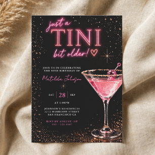 Tini Bit Older Neon Pink 50th Birthday Invitation