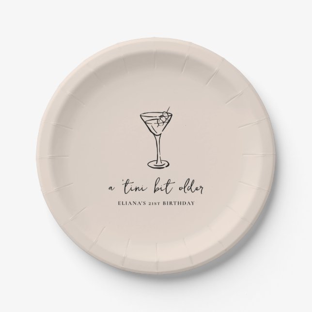 Tini Bit Older Personalised Birthday Party Paper Plate (Front)