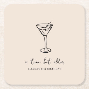 Tini Bit Older Personalised Birthday Party Square Paper Coaster