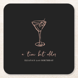Tini Bit Older Personalised Birthday Party Square Paper Coaster