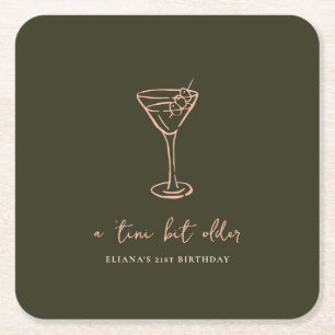 Tini Bit Older Personalized Birthday Party Square Paper Coaster
