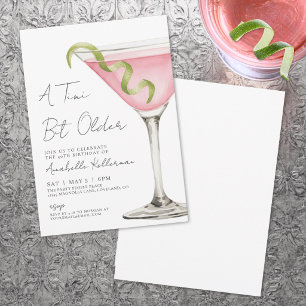Tini Bit Older Pink Martini Birthday Party Invitation