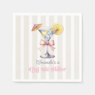 Tini Bit Older Preppy Martini Birthday Cocktail Napkin