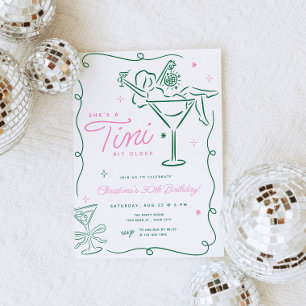 Tini Bit Older Whimsical Martini Birthday Invitation