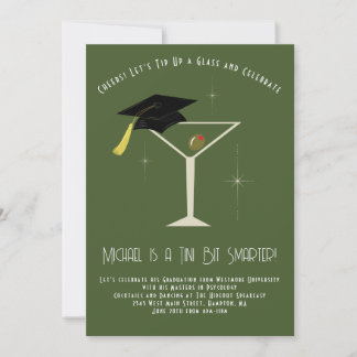 Tini Bit Smarter Graduation Party Martini Bar Invitation