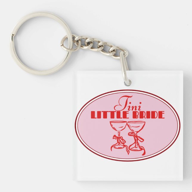 Tini Little Bride Design | Pink Martini Glass Key Ring (Front)