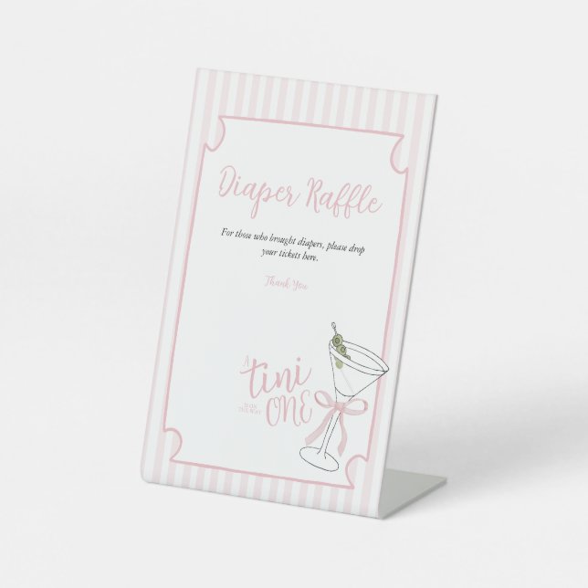 Tini One Is on the Way Diaper Raffle Sign (Front)