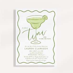 Tini One Is On The Way Martini Baby Shower Invitation