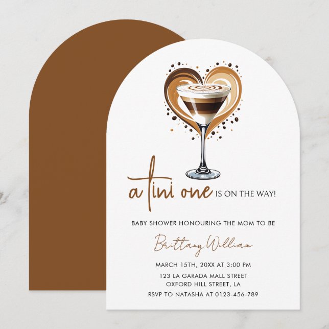 Tini One Martini Baby Shower Arch Invitation (Front/Back)