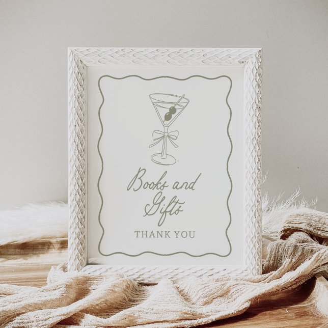 Tini One Martini Baby Shower Books and Gifts Sign (Creator Uploaded)
