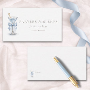 Tini One Martini Blue Baby Shower Prayers For Baby Enclosure Card