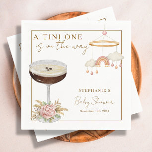 Tini One Pink Espresso Martini Girl Baby Shower Napkin