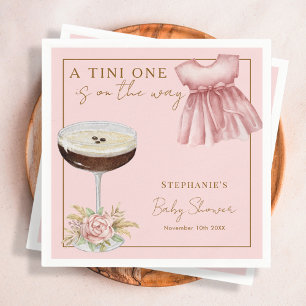 Tini One Pink Espresso Martini Girl Baby Shower Napkin