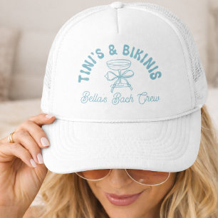 Tinis & Bikinis Trucker Hat   Custom Bachelorette 
