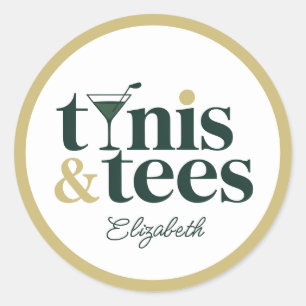 Tinis & Tees Country Club Golf Bachelorette Classic Round Sticker