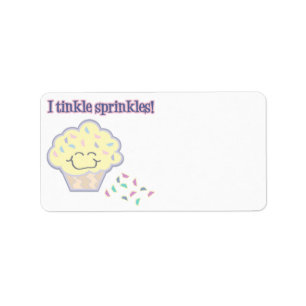 tinkle sprinkles funny cupcake label