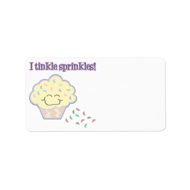 tinkle sprinkles funny cupcake label (Front)