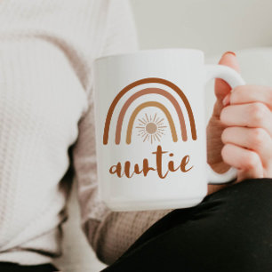 TINLEY Bohemian Burnt Orange Rainbow Sun Auntie Coffee Mug