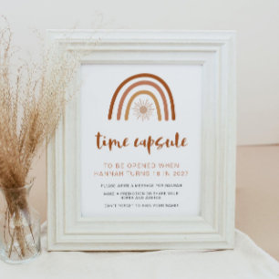 TINLEY Boho Rainbow 1st Birthday Time Capsule Poster