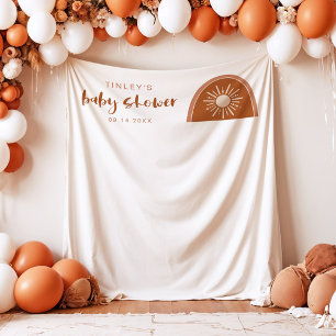 TINLEY Boho Terracotta Rainbow Baby Shower Tapestry