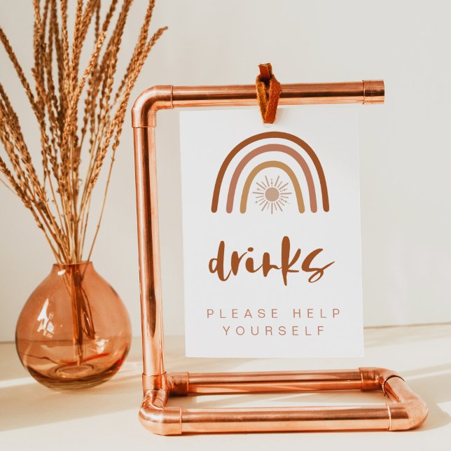 TINLEY Boho Terracotta Rainbow Drink Table Sign (Creator Uploaded)