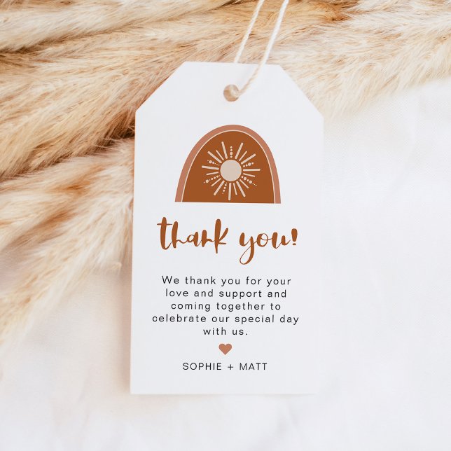 TINLEY Boho Terracotta Rainbow Favour Tag (Creator Uploaded)