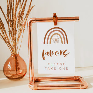 TINLEY Boho Terracotta Rainbow Favours Table Sign