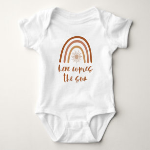 TINLEY Boho Terracotta Rainbow Here Comes the Sun Baby Bodysuit