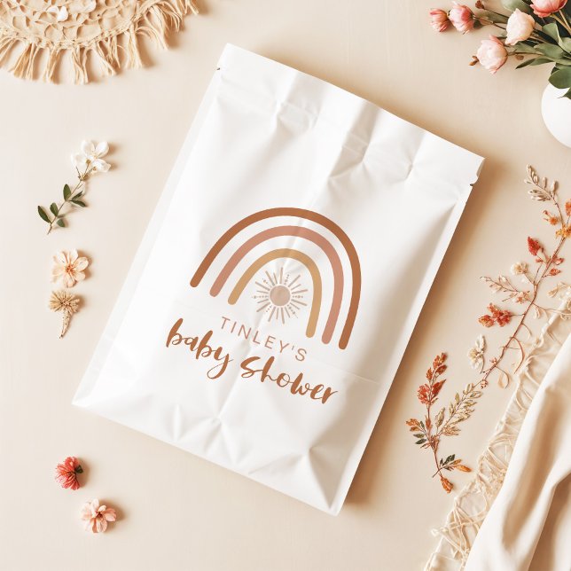 TINLEY Boho Terracotta Rainbow Sun Baby Invitation Favour Bags (Creator Uploaded)