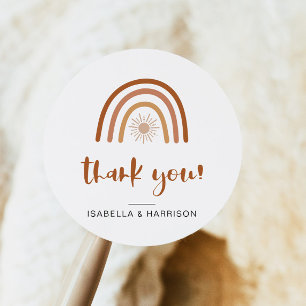 TINLEY Boho Terracotta Rainbow Thank You Sticker