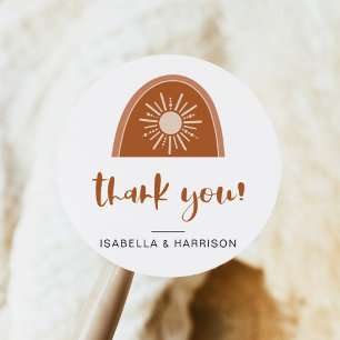 TINLEY Boho Terracotta Rainbow Thank You Sticker