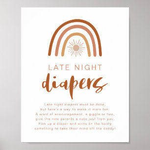 TINLEY Terracotta Rainbow Late Night Diapers Poste Poster