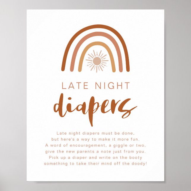 TINLEY Terracotta Rainbow Late Night Diapers Poste Poster (Front)