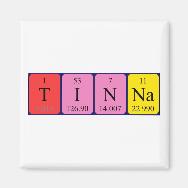 Tinna periodic table name magnet (Front)