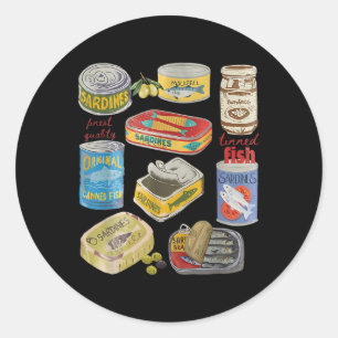 Tinned Fish Sardines Shirt Tomato Girl Summer Coas Classic Round Sticker