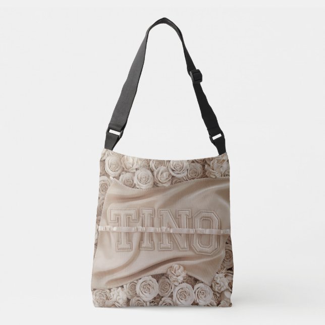 TINO Embroidered Rose Tote Bag (Front)