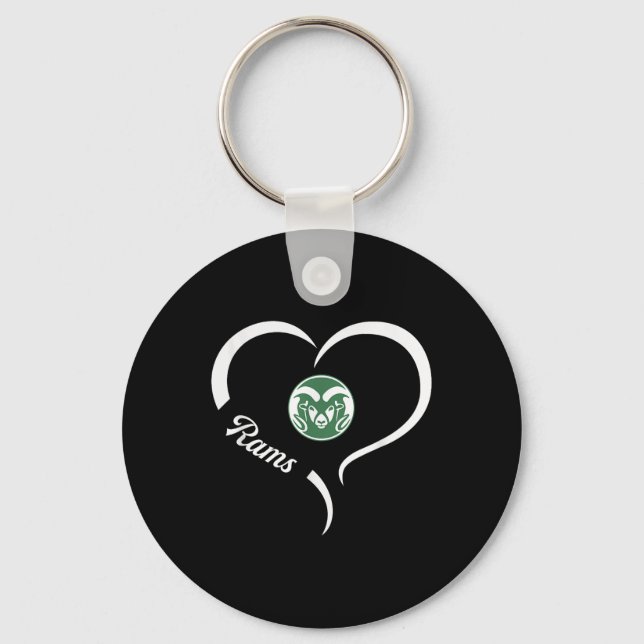Tinora Rams Logo Half Heart Slogan Hs  Key Ring (Front)
